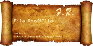 Fila Rozália névjegykártya